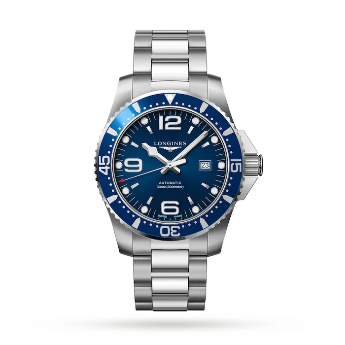 Longines Heritage Automatic 44mm Men’s Watch with Blue Material Dial, Stainless Steel Case & Bracelet, 300m Water Resistant / L38414966