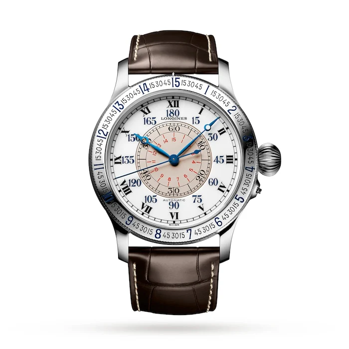 Longines Heritage Automatic 50mm Men’s Watch with White Material Dial, Stainless Steel Case, 30m Water Resistant / L26784110