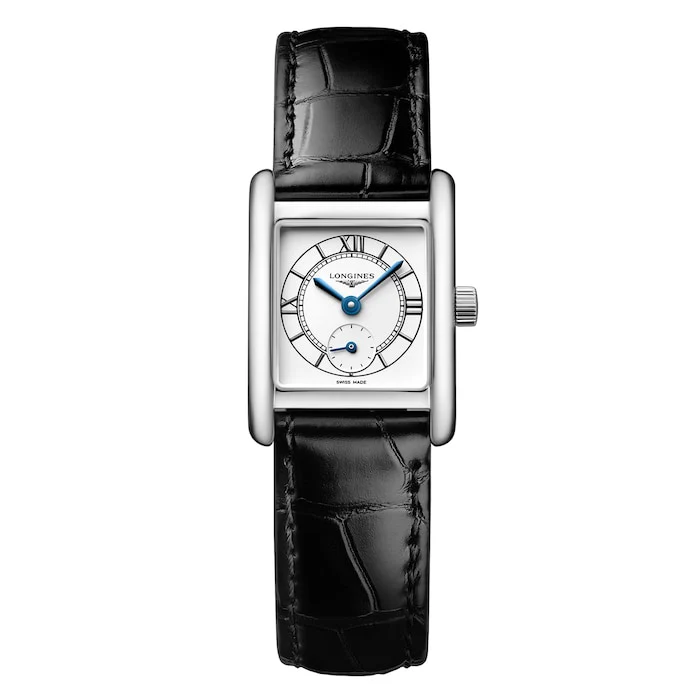 Longines Mini DolceVita 21.5mm X 29mm Ladies Watch Silver Black Alligator Luxury Watch Swiss Made L52004752
