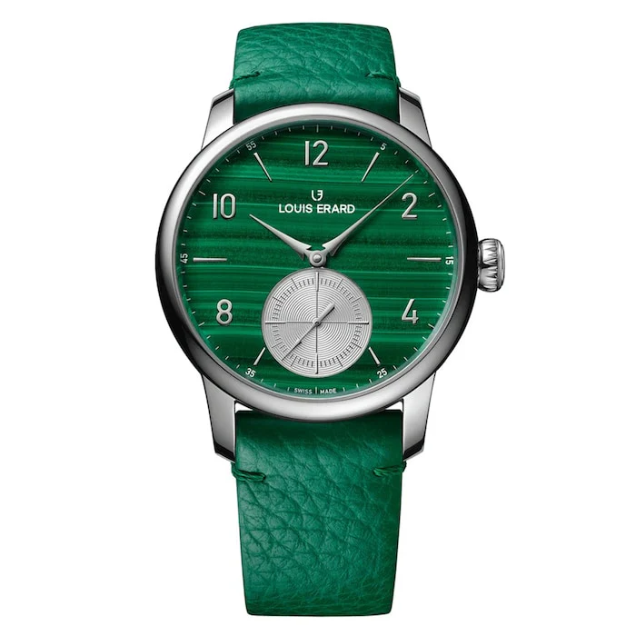 Louis Erard Automatic 39mm Men’s Watch with Green Material Dial, Stainless Steel Case, 50m Water Resistant / 34238AA39.BVA136