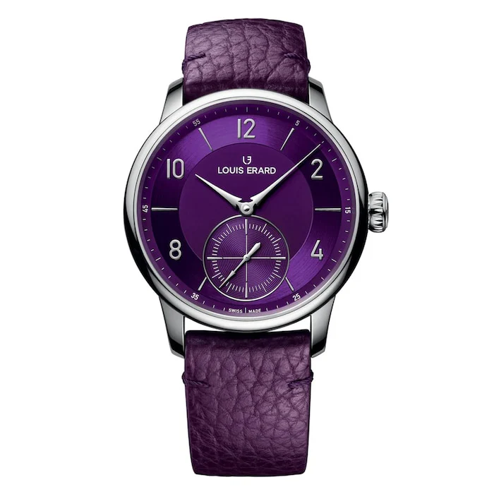 Louis Erard Automatic 39mm Men’s Watch with Purple Material Dial, Stainless Steel Case, 50m Water Resistant / 34248AA06.BVA142