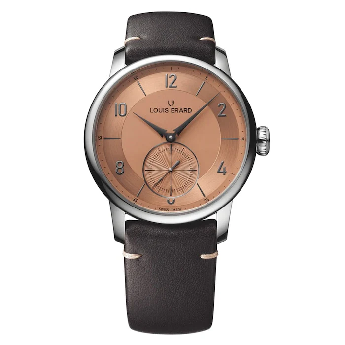 Louis Erard Automatic 42mm Men’s Watch with Terracotta Material Dial, Stainless Steel Case, 50m Water Resistant / 34237AA07.BVA25