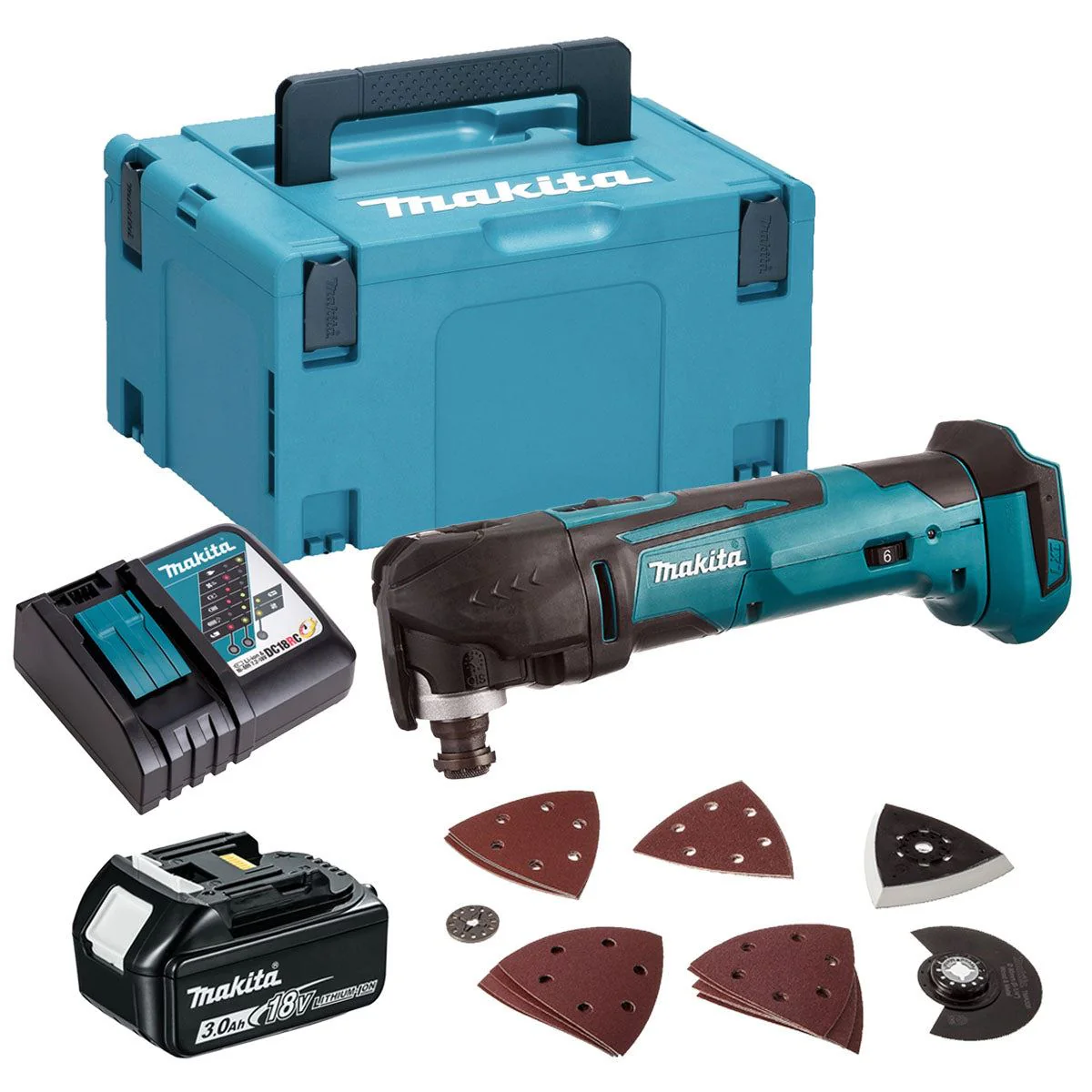 Makita DTM51ZJX7 18V LXT Li-ion Oscillating Multi Tool Cutter with 1 x 3.0Ah Battery Charger & Case