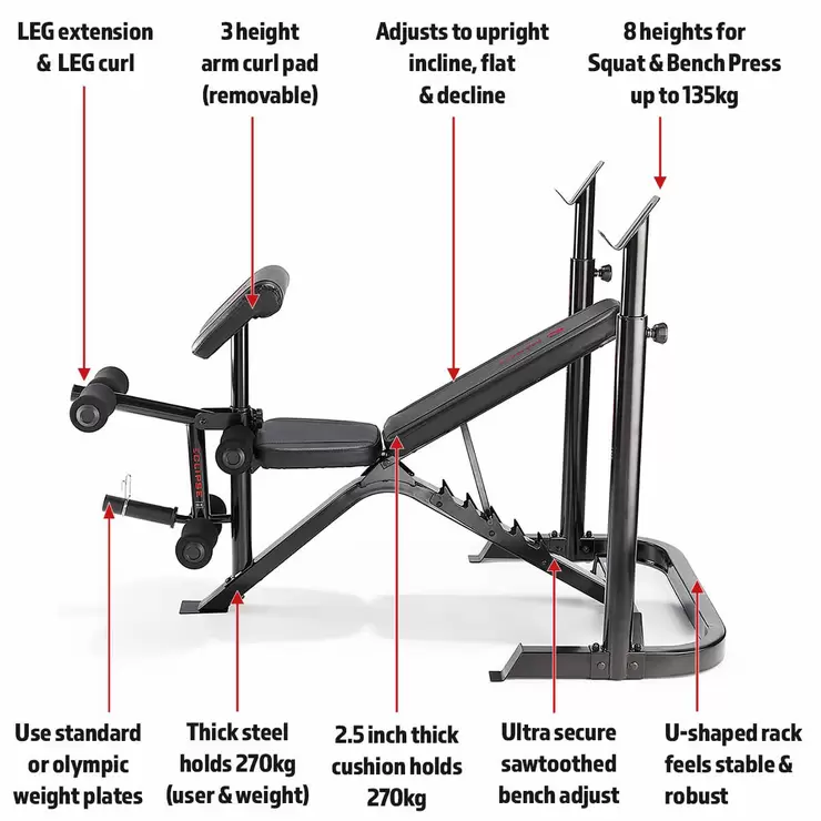 Marcy BE3000 Eclipse Weight Bench & Squat Rack - Image 4