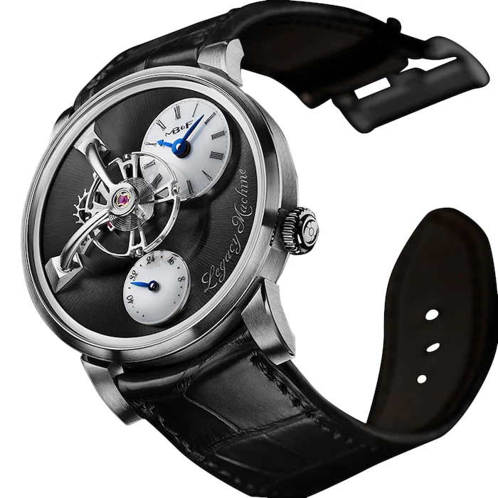 MB&F Manual Wind 14mm Men’s Watch with Black Material Dial, Gold Case / 51.W1L.W