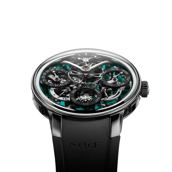 MB&F Mechanical 15mm Men’s Watch with Green Material Dial, Titanium Case, 80m Water Resistant / 07.T.GU