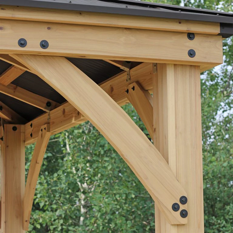Yardistry Meridian Gazebo 12ft x 16ft (3.66m x 4.88m) with Mesh Kit - Image 11