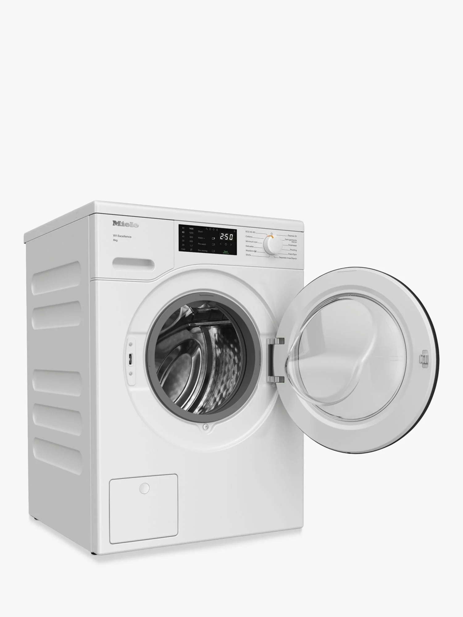 Miele WED025 WCS Freestanding Washing Machine, 8kg Load, 1400rpm Spin, White - Image 6