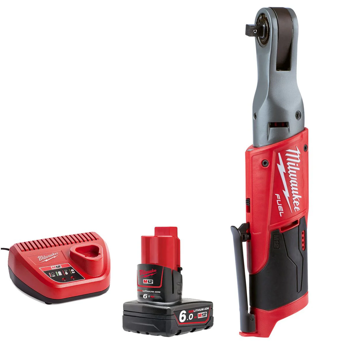 Milwaukee M12FIR38-0 12V 3/8" Fuel Brushless Ratchet with 1 x 6.0Ah Battery & Charger