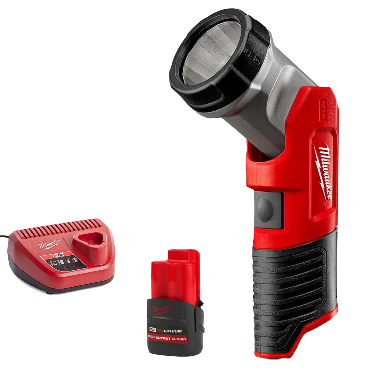Milwaukee M12TLED-0 12V LED Torch with 1 x 2.5Ah Battery & Charger