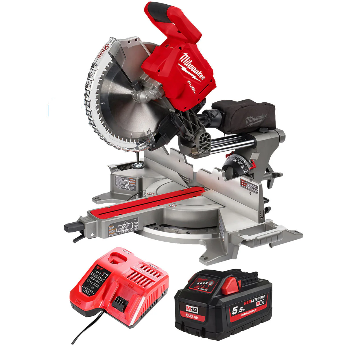 Milwaukee M18FMS305-0 18V Fuel ONE-KEY Brushless 305mm Mitre Saw with 1 x 5.5Ah Battery & Charger