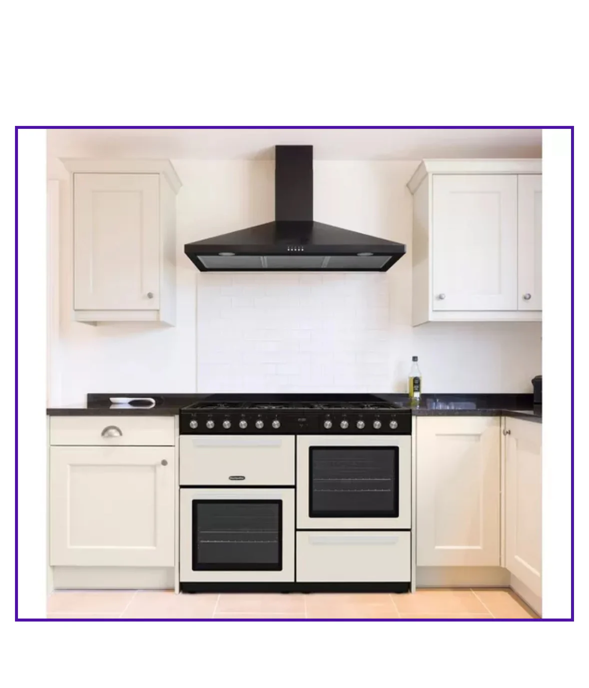 MONTPELLIER MDFRC100C 100 cm Dual Fuel Range Cooker - Cream & Chrome Made in Germany - Image 2