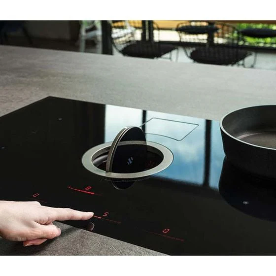 Elica NikolaTesla Switch 83cm Black Induction Hob with Downdraft Extractor - Image 2