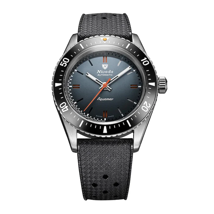 Nivada Grenchen Automatic 38mm Men’s Watch with Grey Material Dial, Stainless Steel Case, 200m Water Resistant / 32077A01