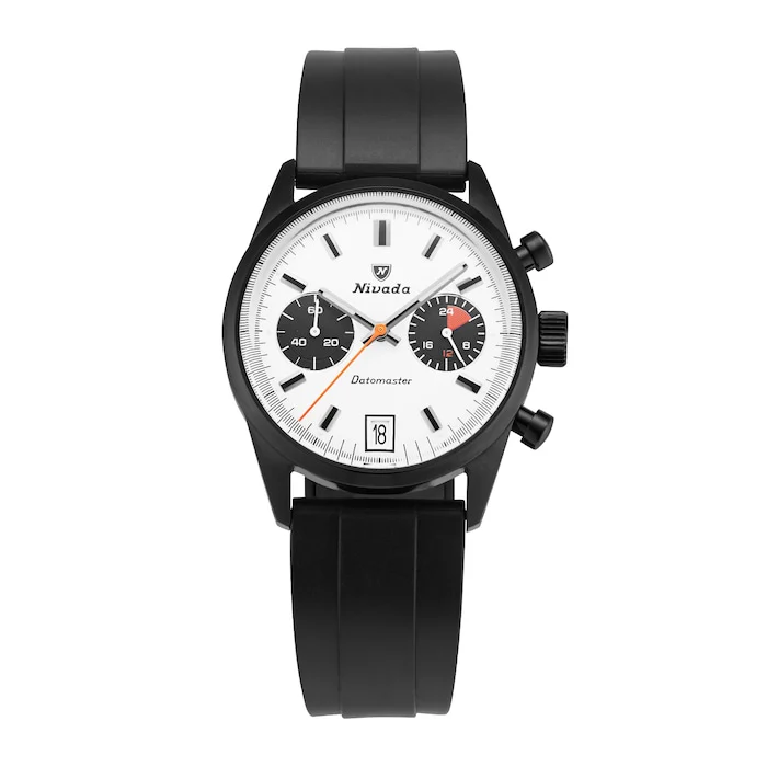 Nivada Grenchen Heritage Quartz 36mm Men’s Watch with White Material Dial, Stainless Steel Case, 100m Water Resistant / 88008Q33