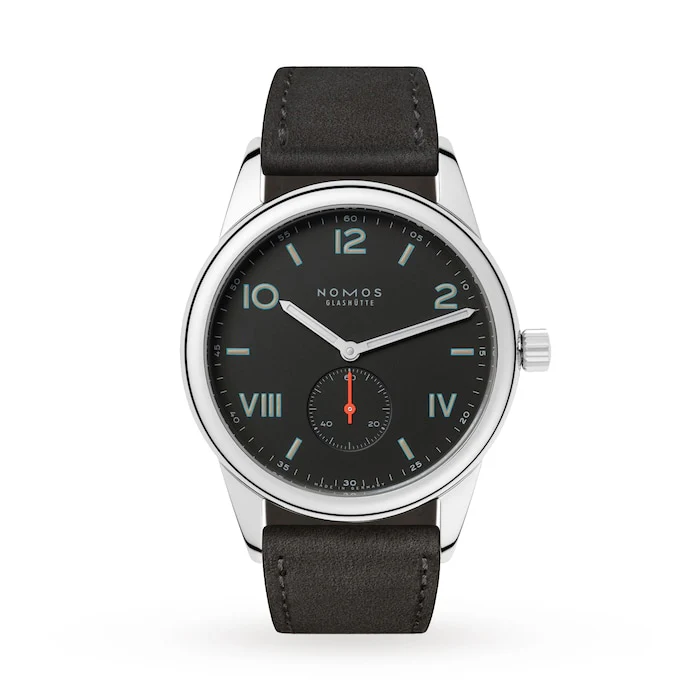 NOMOS Glashutte Automatic 38mm Men’s Watch with Black Material Dial, Stainless Steel Case, 200m Water Resistant / 736