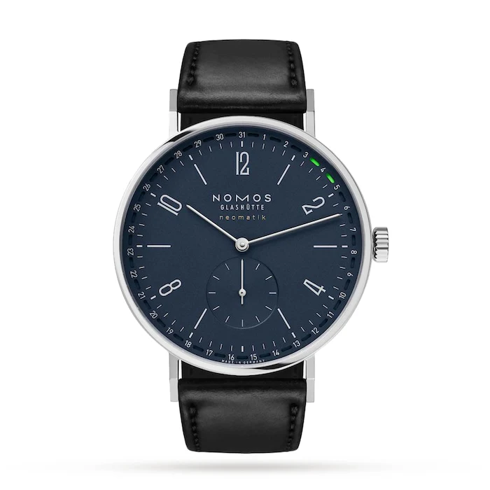 NOMOS Glashutte Elegance Automatic 20mm Men’s Watch with Blue Material Dial, Stainless Steel Case, 50m Water Resistant / 182