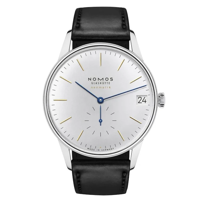NOMOS Glashutte Elegance Quartz 40mm Men’s Watch with Silver Material Dial, Stainless Steel Case, 30m Water Resistant / 365.S1
