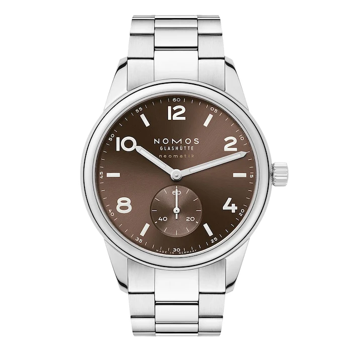 NOMOS Glashutte Sport Automatic 39mm Men’s Watch with Brown Material Dial, Stainless Steel Case & Bracelet, 200m Water Resistant / 760