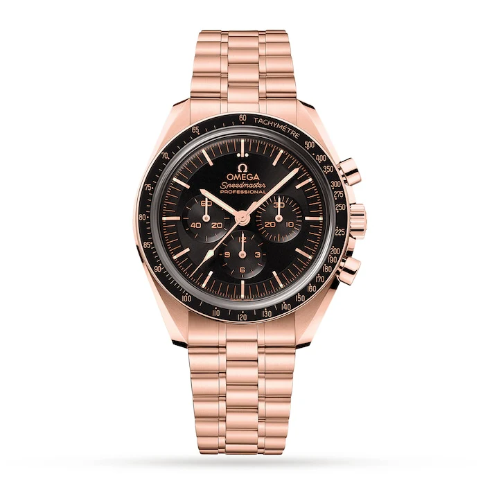 Omega 42mm Men’s Watch with Black Material Dial, Gold Case, 50m Water Resistant / O31060425001001