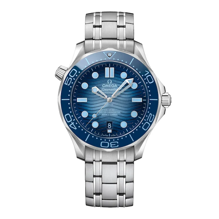 Omega Automatic 42mm Men’s Watch with Blue Material Dial, Stainless Steel Case & Bracelet, 300m Water Resistant / O21030422003003