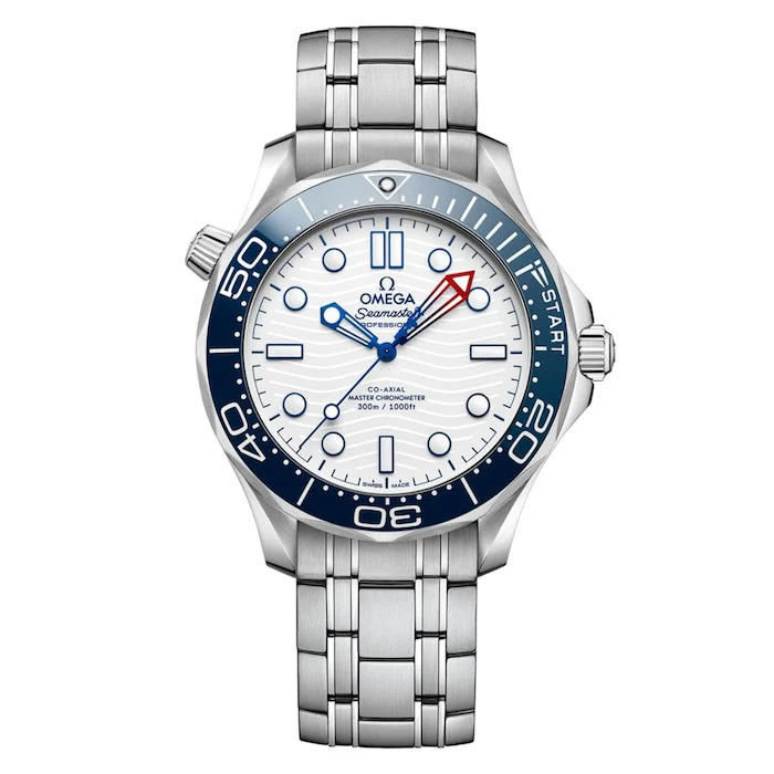 Omega Automatic 42mm Men’s Watch with White Material Dial, Stainless Steel Case & Bracelet, 300m Water Resistant / O21030422004002
