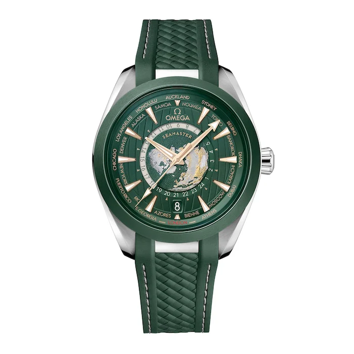 Omega Automatic 43mm Men’s Watch with Green Material Dial, Stainless Steel Case, 150m Water Resistant / O22032432210001