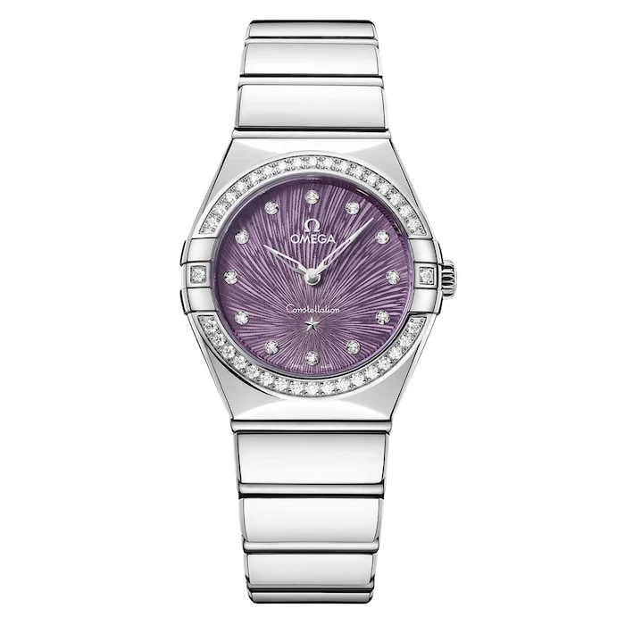 Omega Constellation 28mm Ladies Watch Purple Luxury Watch Swiss Made High Precision Movement O13115286060001