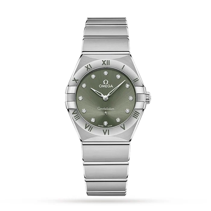 Omega Constellation Co-Axial 28mm Ladies Watch Green Luxury Watch Swiss Made High Precision Movement O13110286060001