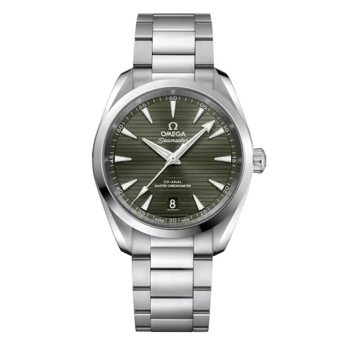 Omega Heritage Automatic 38mm Men’s Watch with Green Material Dial, Stainless Steel Case & Bracelet, 150m Water Resistant / O22010382010003