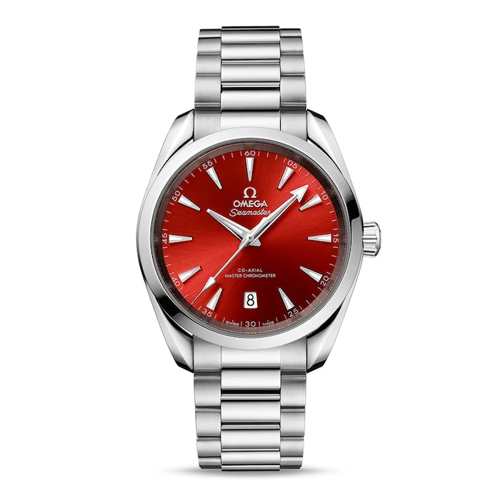 Omega Heritage Automatic 38mm Men’s Watch with Red Material Dial, Stainless Steel Case & Bracelet, 150m Water Resistant / O22010382013003