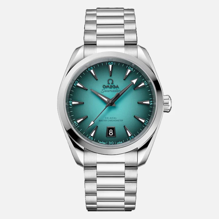 Omega Heritage Automatic 38mm Men’s Watch with Turquoise Material Dial, Stainless Steel Case & Bracelet, 150m Water Resistant / O22010382003005