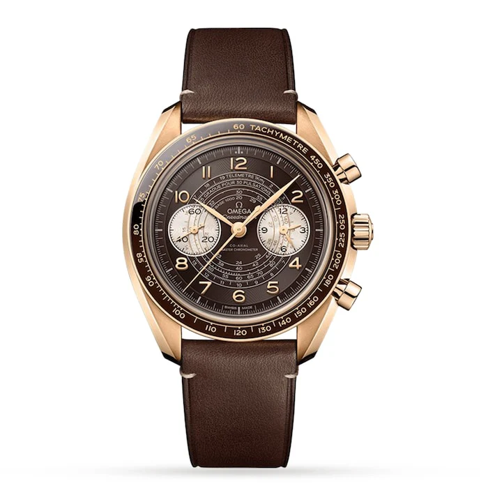Omega Heritage Automatic 43mm Men’s Watch with Brown Material Dial, Gold Case, 50m Water Resistant / O32992435110001
