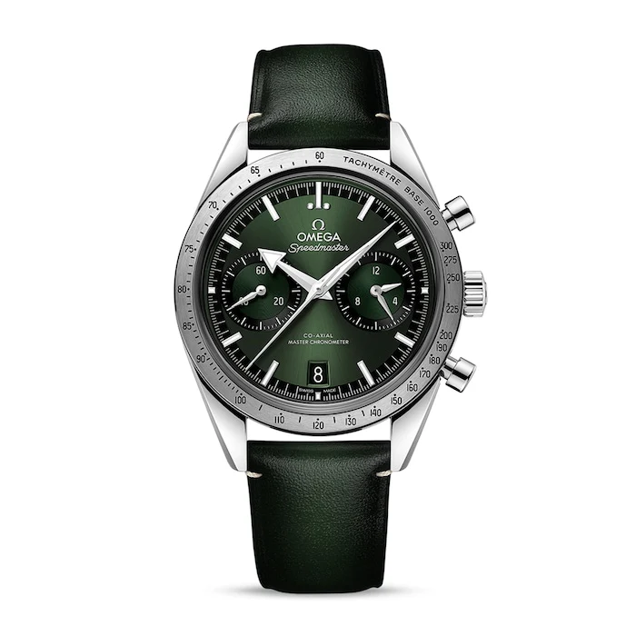 Omega Heritage Manual Wind 50mm Men’s Watch with Green Material Dial, Stainless Steel Case, 50m Water Resistant / O33212415110001