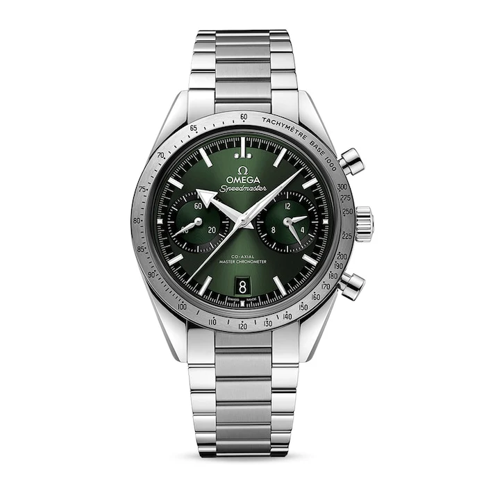 Omega Heritage Manual Wind 50mm Men’s Watch with Green Material Dial, Stainless Steel Case & Bracelet, 50m Water Resistant / O33210415110001