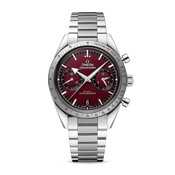 Omega Heritage Manual Wind 50mm Men’s Watch with Red Material Dial, Stainless Steel Case & Bracelet, 50m Water Resistant / O33210415111001