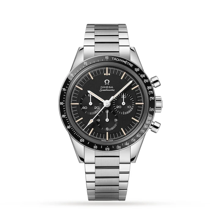 Omega Heritage Manual Wind 70mm Men’s Watch with Black Material Dial, Stainless Steel Case & Bracelet, 50m Water Resistant / O31130403001001