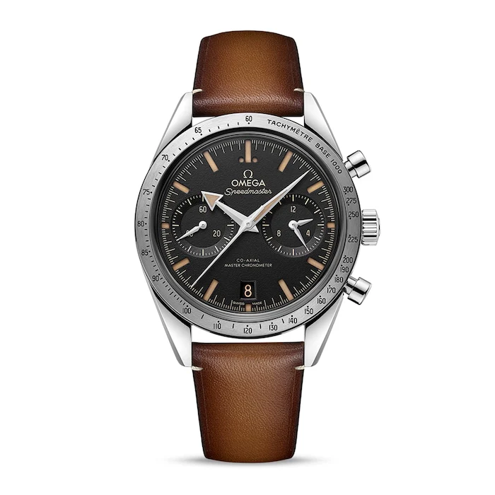 Omega Manual Wind 55mm Men’s Watch with Black Material Dial, Stainless Steel Case, 50m Water Resistant / O33212415101001
