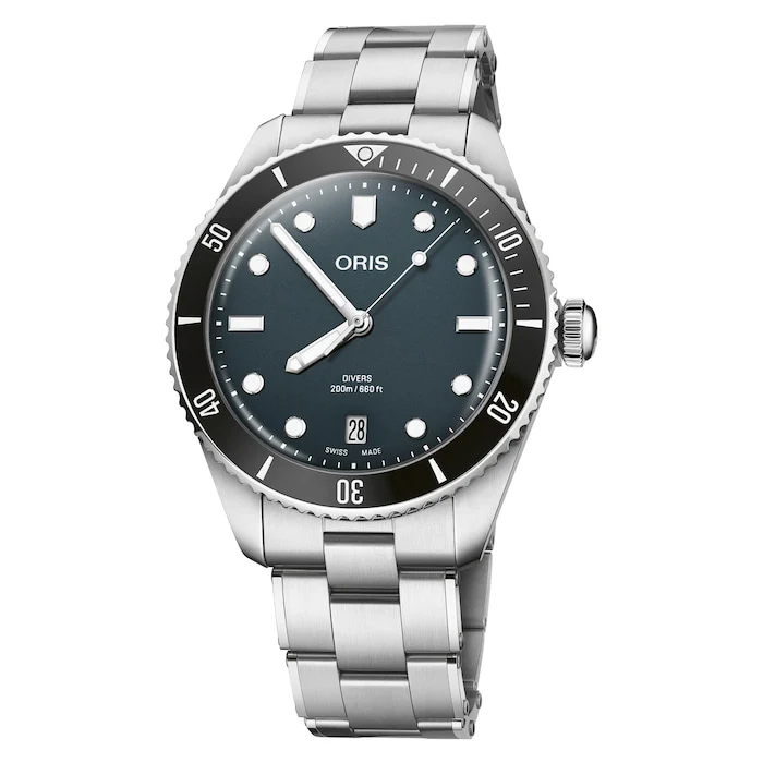 Oris Automatic 39mm Men’s Watch with Green Material Dial, Stainless Steel Case & Bracelet, 200m Water Resistant / 01 733 7795 4055-Set