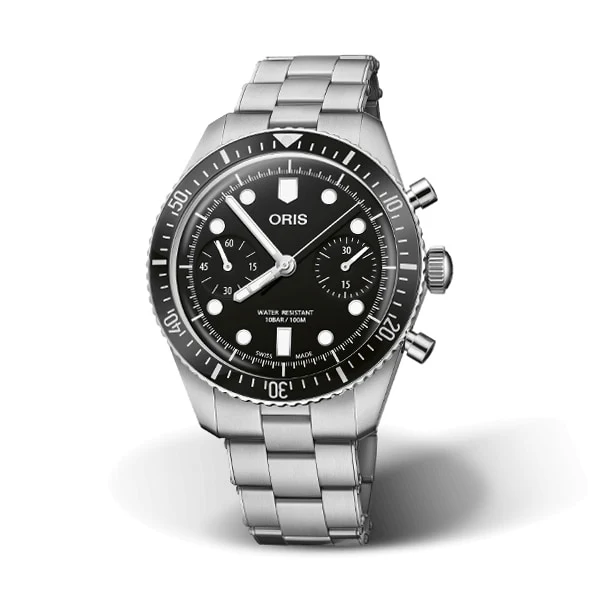 Oris Automatic 40mm Men’s Watch with Black Material Dial, Stainless Steel Case & Bracelet, 100m Water Resistant / 01 771 7791 4054-07 8 20 18
