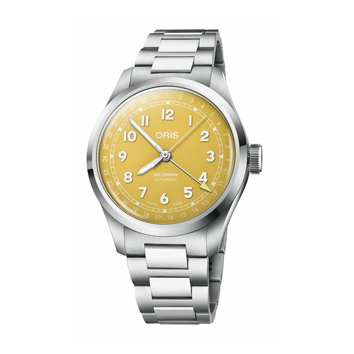 Oris Automatic 40mm Men’s Watch with Yellow Material Dial, Stainless Steel Case & Bracelet, 50m Water Resistant / 01 754 7798 4069-07 8 20 06
