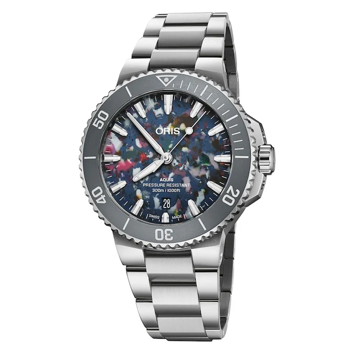 Oris Automatic 41mm Men’s Watch with Multicoloured Material Dial, Stainless Steel Case & Bracelet, 300m Water Resistant / 01 733 7787 4150-07 8 22 04PEB