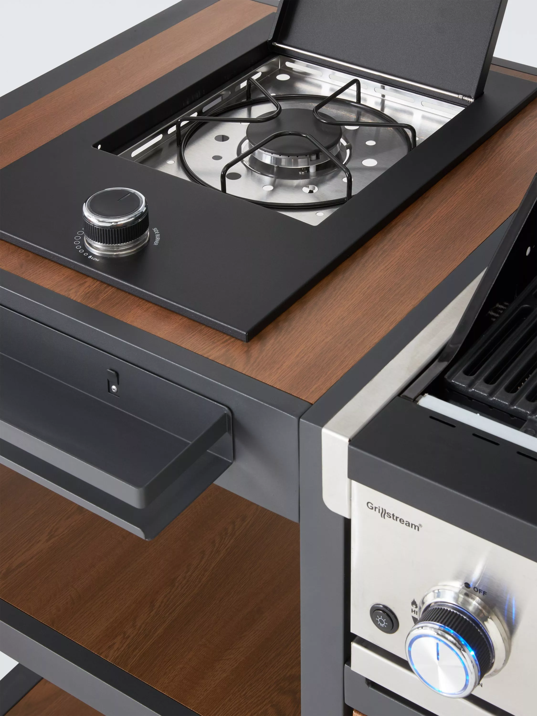 Outdoor Kitchen with Side Burner & Grillstream 4-Burner Hybrid Gas & Charcoal BBQ - Image 4