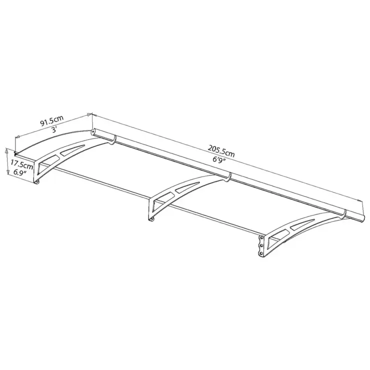 Palram Canopia Aquila 2050 Door/Patio Cover, Clear - Image 2