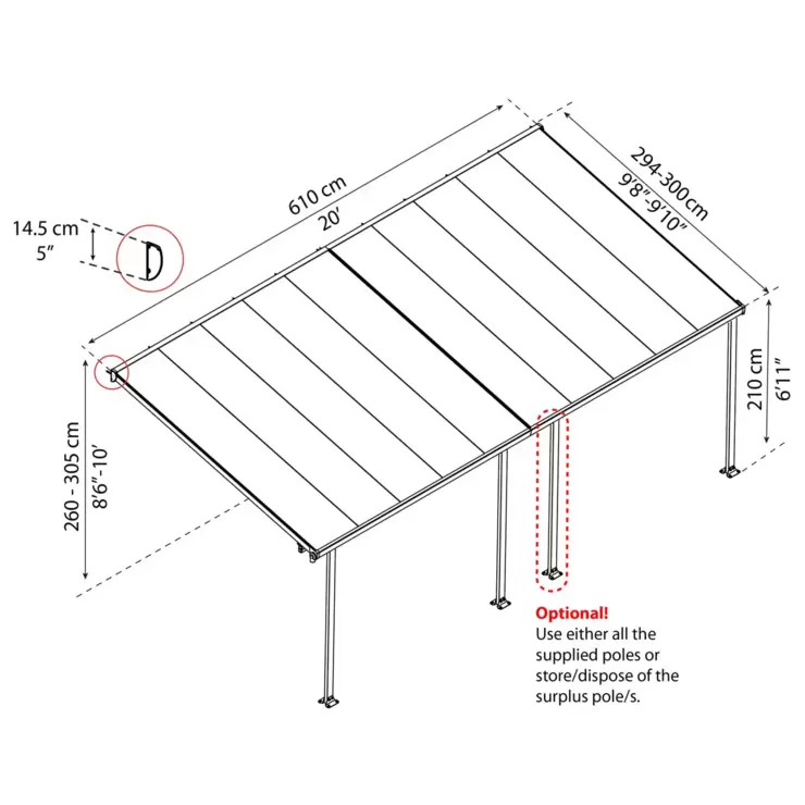 Palram Canopia Feria 3 Veranda Patio Cover in White, 3 x 6.10m - Image 2