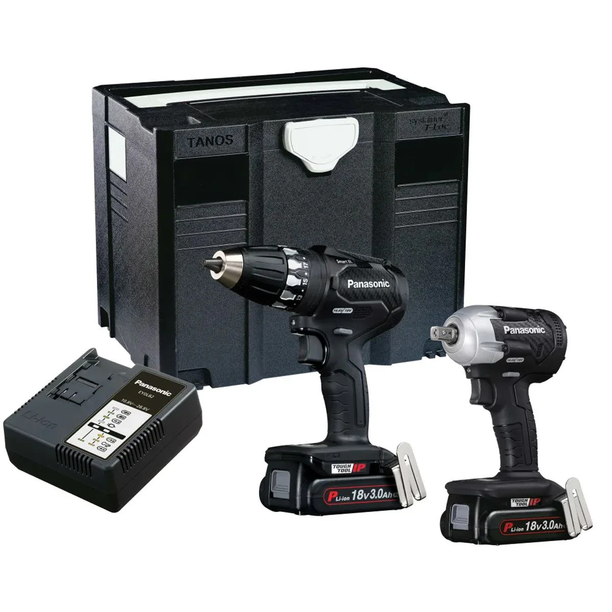 Panasonic PANC232PN EYC232PN 18V Twin Pack 2 x 3.0Ah Li-ion Batteries & Charger With Case