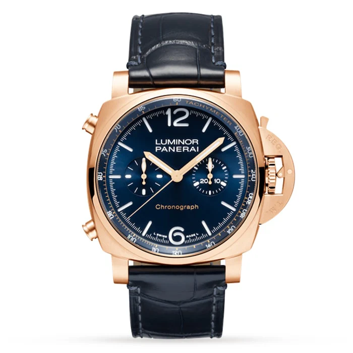 Panerai Automatic 44mm Men’s Watch with Blue Material Dial, Gold Case, 50m Water Resistant / PAM01111