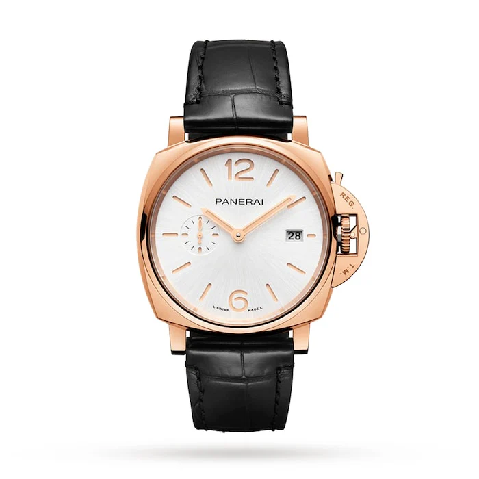 Panerai Elegance Automatic 42mm Men’s Watch with White Material Dial, Gold Case, 50m Water Resistant / PAM01336