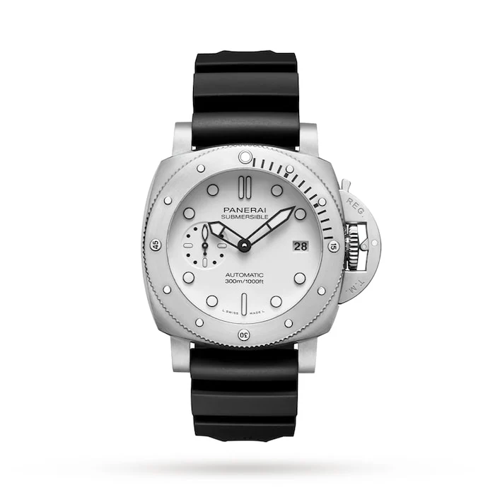 Panerai Heritage Automatic 42mm Men’s Watch with White Material Dial, Stainless Steel Case, 300m Water Resistant / PAM02223