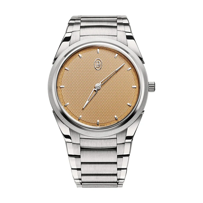 Parmigiani Fleurier Elegance Automatic 07mm Men’s Watch with Orange Material Dial, Stainless Steel Case & Bracelet, 100m Water Resistant / pfc914-1020021-100182